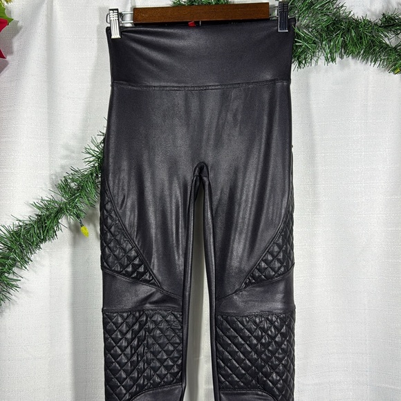 Spanx Moto quilted faux leather leggings Size Women's Small - Picture 5 of 8